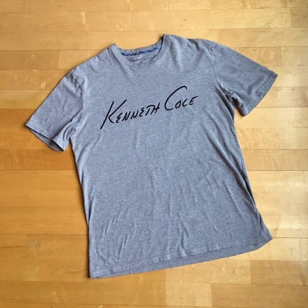 Kenneth Cole Signature Tee, Gray, Black, Size S